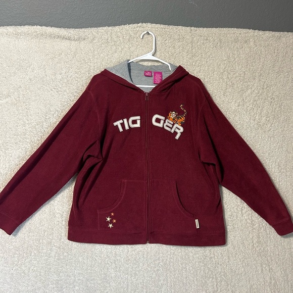 Vintage Tigger Embroidered Fleece Jacket Size Large 12-14. Disney Casual Comfort - Picture 1 of 11